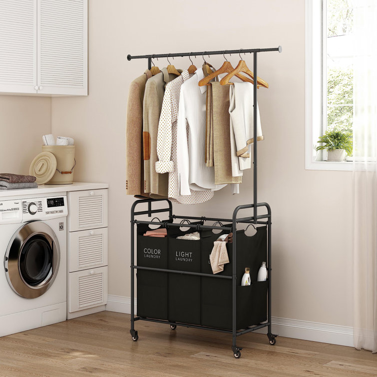 BTERAZ Metal Laundry Cart with Wheels Wayfair Canada